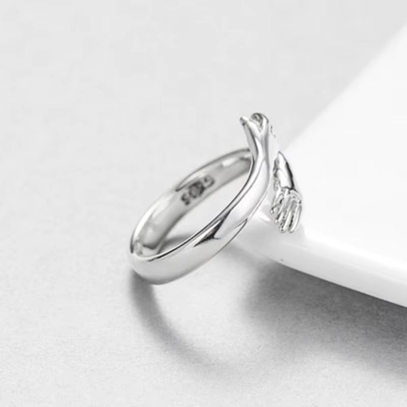 Creative Love Hug Gold Silver Color Ring Fashion Lady Open Ring Jewelry Gifts for Lovers