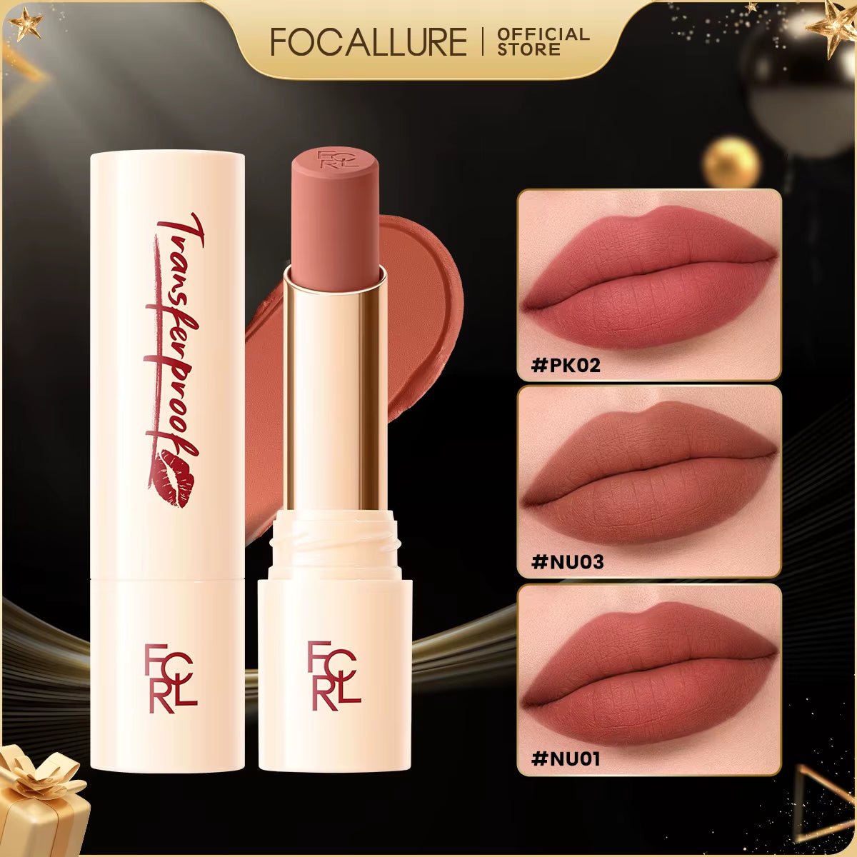 Lightweight Matte Lipstick Waterproof Transferproof Lip Balm High Pigmented Moisturizing Lip Tints Makeup Cosmetics