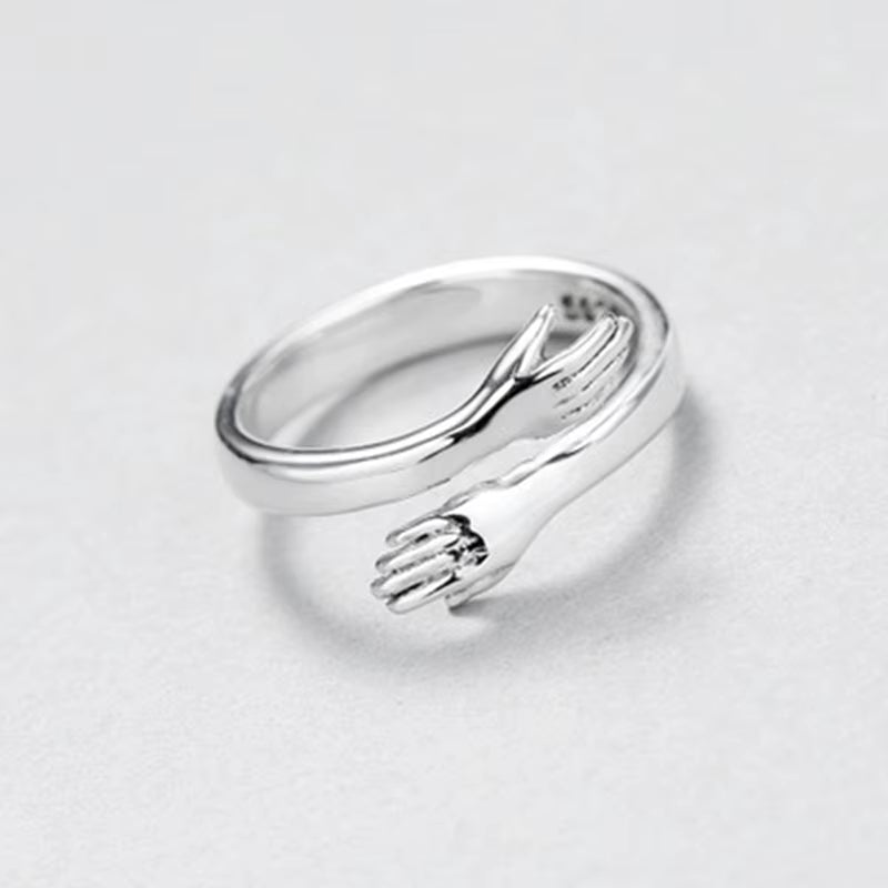 Creative Love Hug Gold Silver Color Ring Fashion Lady Open Ring Jewelry Gifts for Lovers