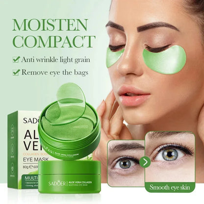60pcs Aloe Vera Collagen Eye Anti Dark Circles Eyes Bags Moisturizing Anti-wrinkles Eye Patches Eyes Skin Care Products